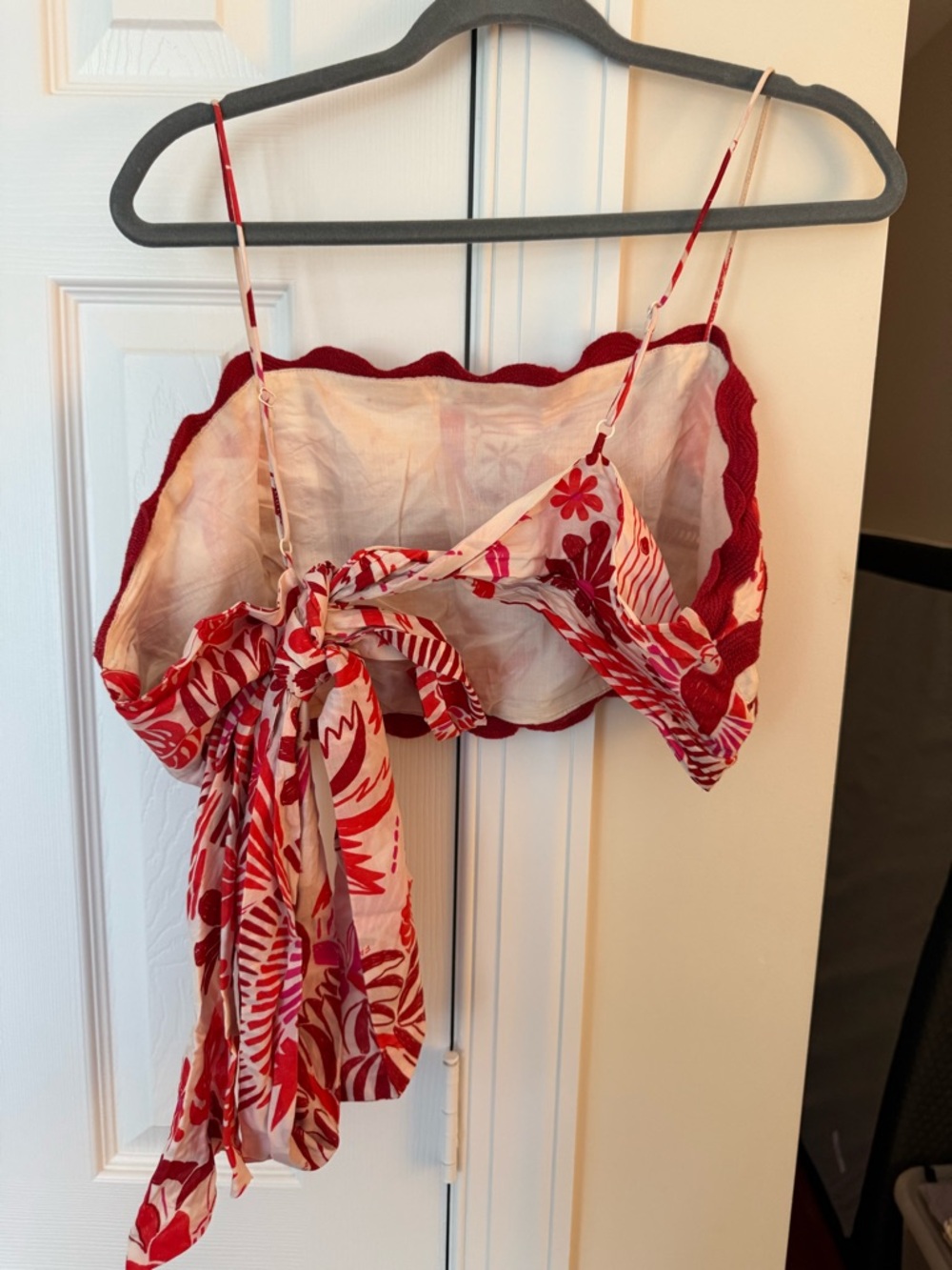 FARM Rio SET Red and Cream Tiered Circle Skirt with matching top - Picture 5 of 7